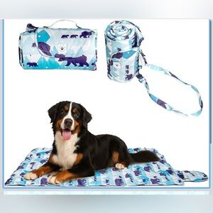 XL Travel Dog Bed 55x39 in- Portable Roll Up Camping mat -Washable & Lightweight